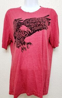 Galt Red Black Eagle God Bless This Country Graphic Print T Shirt Medium Soft